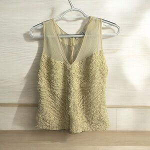 Robert Rodriguez mixed media puffy cream colored silk cami neutral size